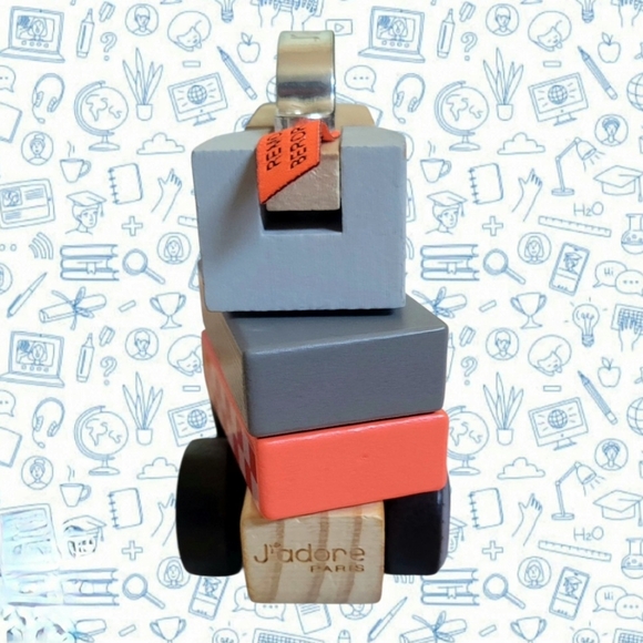 NEW" J'ADORE PARIS STACKING WOODEN FIRE TRUCK ~ 12 MONTHS + - Picture 3 of 5